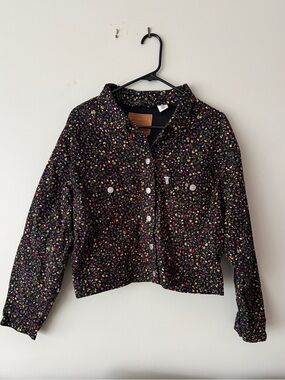 Levi's Black Floral Jean Jacket
